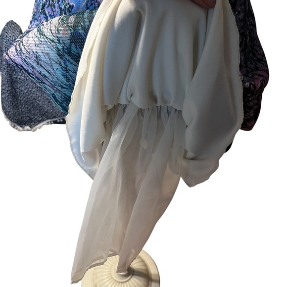 Derhy Fit And Flare Mesh Tulle Lined Dress Medium French - Picture 6 of 10